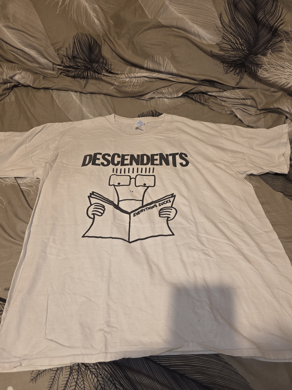 Port and Company White Descendents Graphic Tee with Black Print